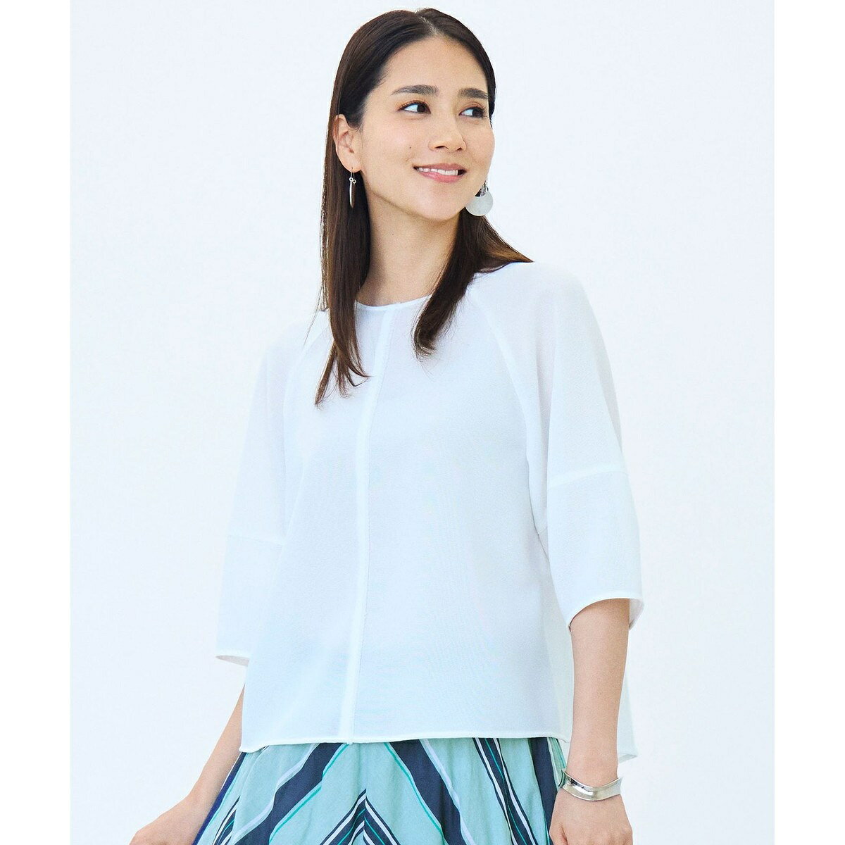 【カタログ掲載・人気素材・NEWデザイン】ラスティックメッシュラグランスリーブ ブラウス／自由区（JIYU-KU） 0101marui-13213025 丸井(マルイ)楽天市場店 サンプル画像3