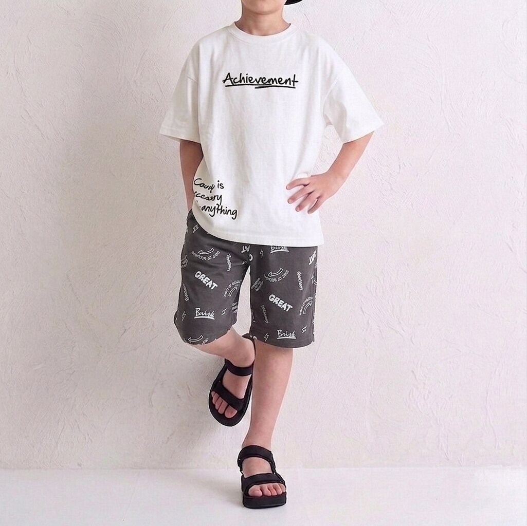Tシャツ 総柄ハーフパンツ 上下セット／ディフィット（D.FIT）