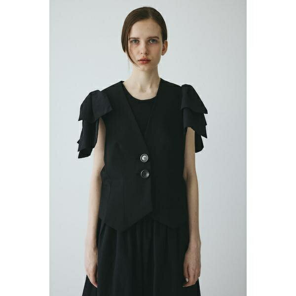Ribbon shoulder vest／ヘリンドットサイ（HeRIN.CYE）