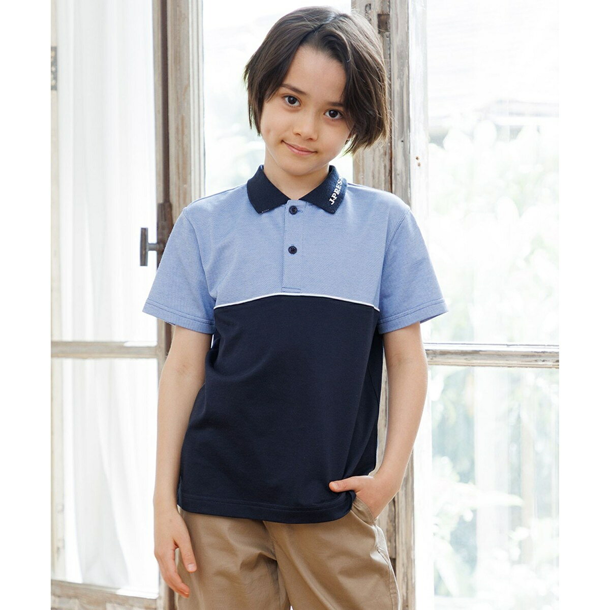 【100-130cm】 ブロッキングポロシャツ／Jプレス（J.PRESS）