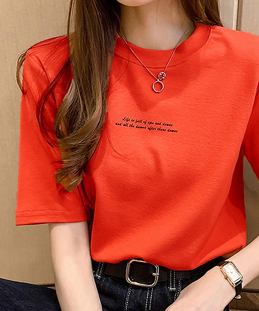 夏 ロゴtシャツ レディース 半袖 カットソー／ニナエリナ（NinaetLina）