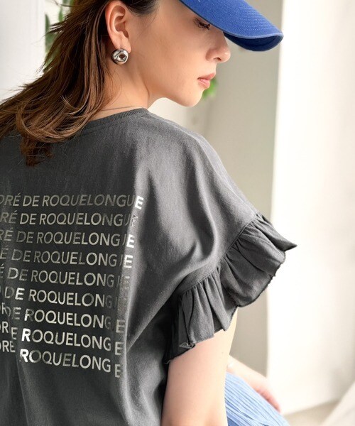 《JaVaジャバコラボ》着るだけで主役級。綿100％バック箔プリント袖フリルTシャツ（半袖）／クラシカルエルフ（Classical Elf）