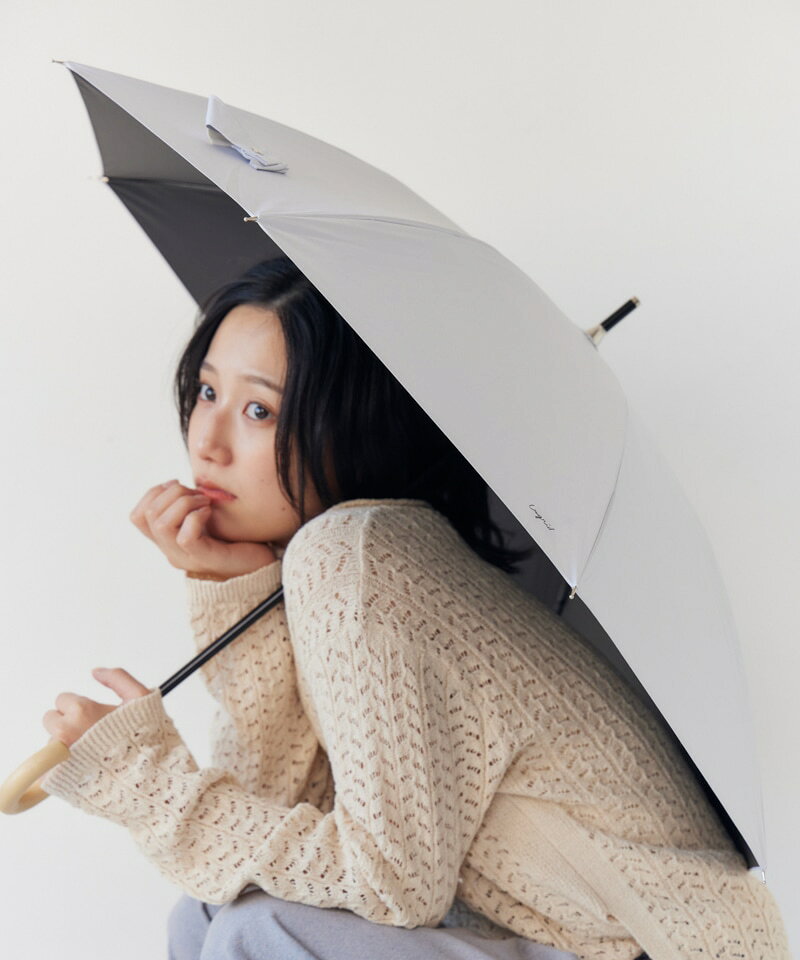 【Ungrid (アングリッド)】無地ロゴワンポイントプリント晴雨兼用傘（長傘）／アングリッド（Ungrid）