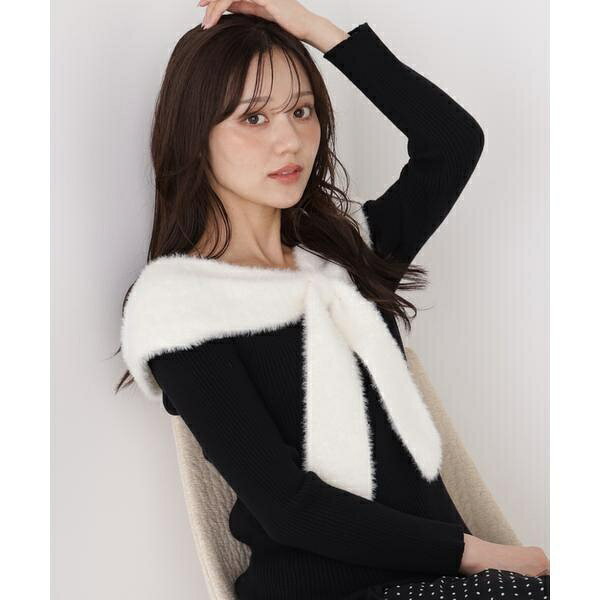 ＜加藤栞さん着用＞ミニシャギーケープニットトップス／プロポーション ボディドレッシング（PROPORTION BODY DRESSING）