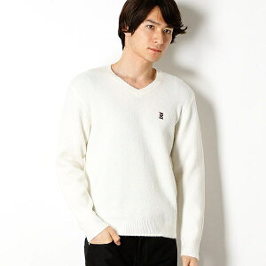 AGATAストレッチVネックニット/メンズメルローズ(MEN'S MELROSE)