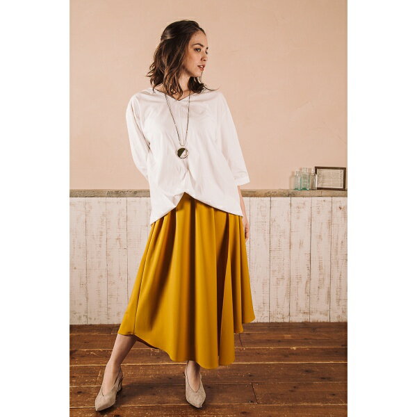 [ 洗える ]【ゴムウエスト】ラップロングスカート【ピンクF2】／アル・ディ・ラ（AL DI LA）