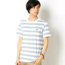 ラコステ メンズボーダーコットンジャージークルーネックTシャツ/ラコステ(LACOSTE)