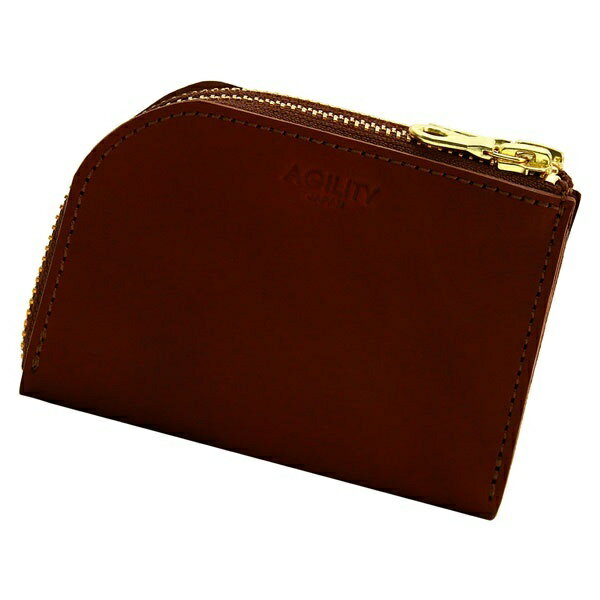 ペール/栃木ヌメ(チョコ)【ミニ財布 L字】／アジリティー アッファ（AGILITY Affa）