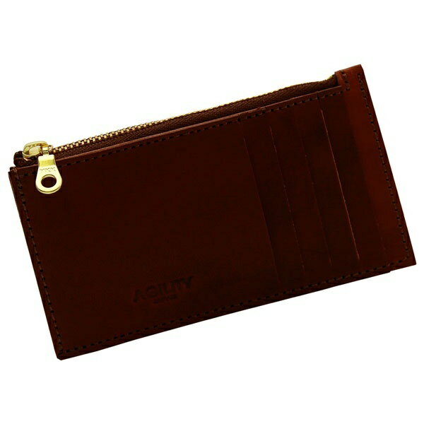 パーティション/栃木ヌメ(チョコ)【カードケース 小銭入れ】／アジリティー アッファ（AGILITY Affa）