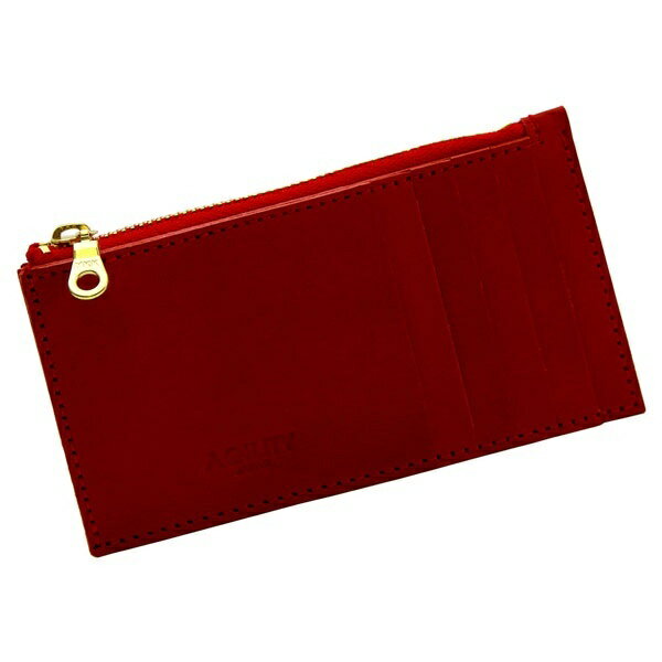 パーティション/栃木ヌメ(レッド)【カードケース 小銭入れ】／アジリティー アッファ（AGILITY Affa）