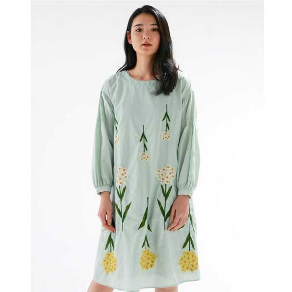 60／ローン　コデマリ刺しゅう　ワンピース／スーパーハッカ（SUPER　HAKKA）のサムネイル