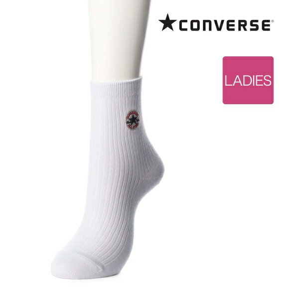 CONVERSE(コンバース) リブ刺繍 クルー丈ソックス／福助（FUKUSKE）のサムネイル