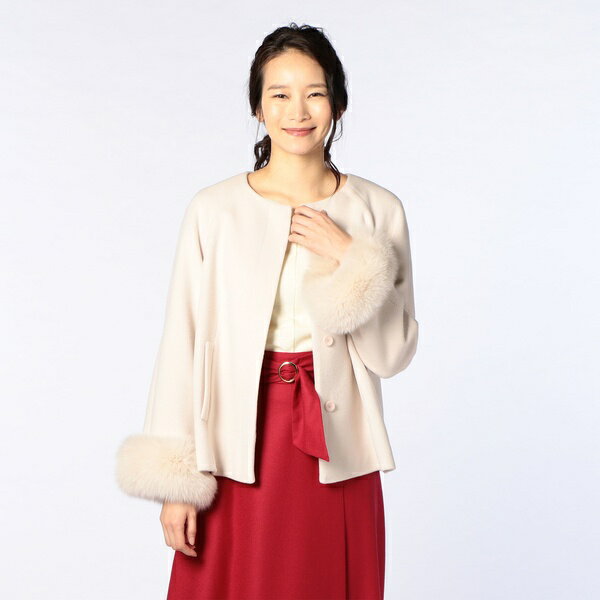 アンゴラビーバー袖ファーショートコート／ノーリーズ レディース（NOLLEY'S）のサムネイル