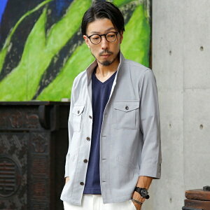 ドライワッシャーミリタリーシャツブルゾン/メンズメルローズ(MEN’S MELROSE)