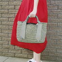口元グログランミックスカラー手編みトートバッグ/カシュカシュ...