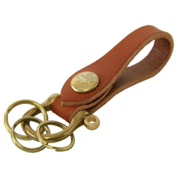 シャックルキーホルダー/栃木ヌメ(レンガ)【キーホルダー 3連キーリング】／アジリティー アッファ（AG..