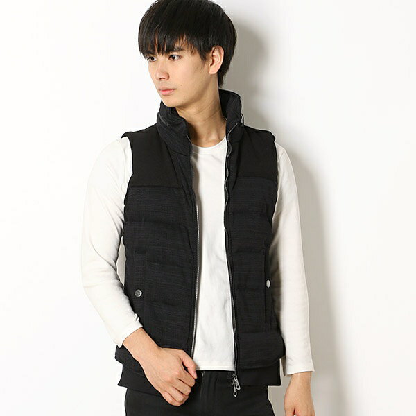 【1PIU1UGUALE3 RELAX】ストレッチ ジャガード ダウンベスト／アドポーション（ADOPOSION）