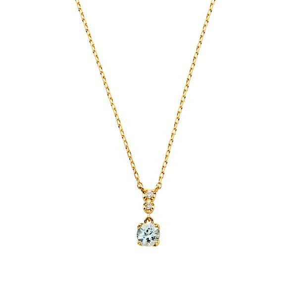 VAヴァンドーム青山 ネックレス K18YG ダイヤモンド0.010 CT アクアマリンネックレス【3月誕生石】／VA ヴァンドーム青山（VA Vendome Aoyama）