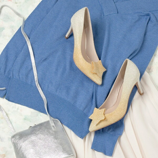 『ELLE girl掲載』【低反発スポンジ】グリッターパンプス／モード・エ・ジャコモ（MODE ET JACOMO）のサムネイル