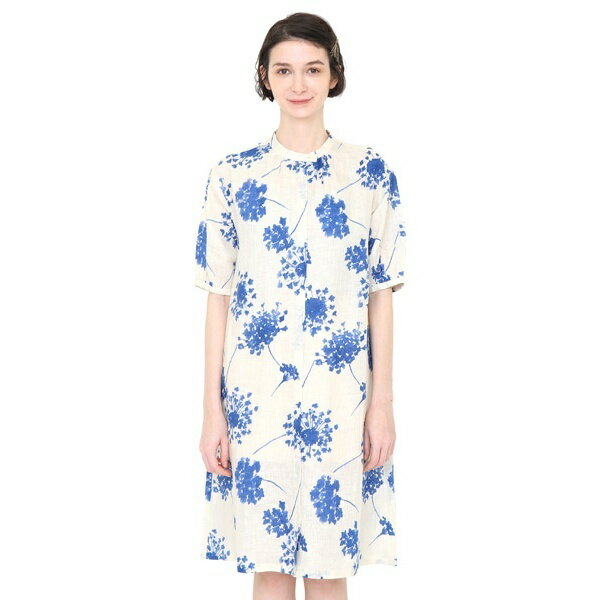 【レディース】リネンハーフスリーブシャツワンピース/カラードレースフラワー／グラニフ（graniph）のサムネイル