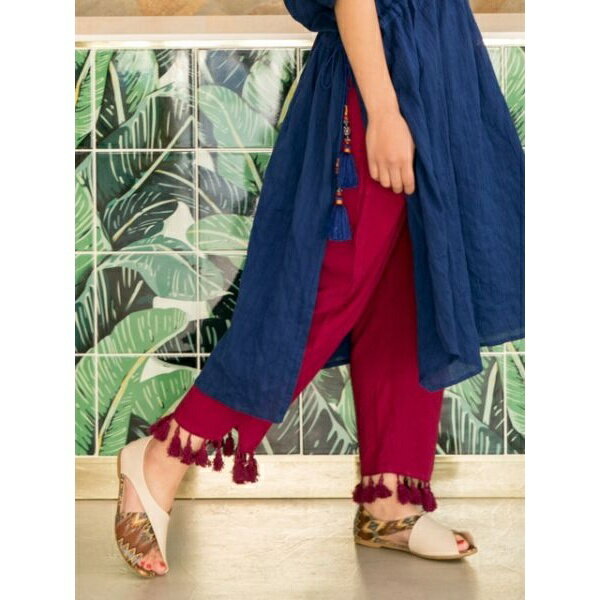 【チャイハネ】無地タッセルストレートパンツ／チャイハネ（CAYHANE）のサムネイル