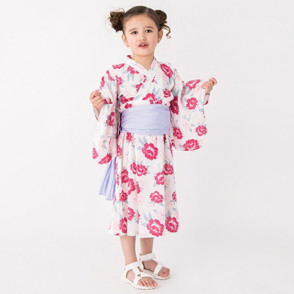 シャクヤク柄浴衣／プティマイン（petit main）