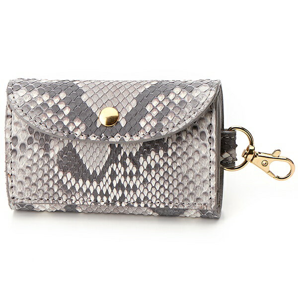 【日本製】ダイヤモンドパイソン×牛革スマートキーケース／ペルケ