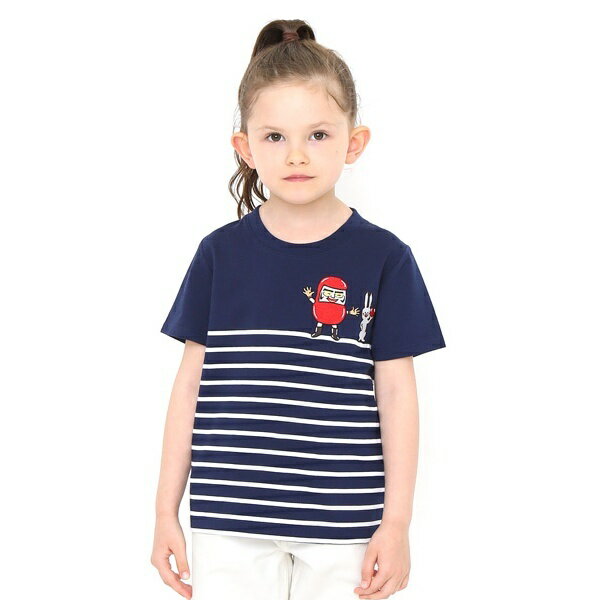 【キッズ】コラボレーションTシャツ/だるまちゃんとうさぎちゃん（かこさとし)／グラニフ（graniph）