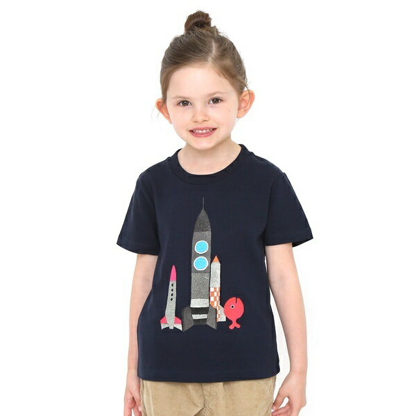 【キッズ】コラボレーションTシャツ/きんぎょロケット(五味太郎)／グラニフのサムネイル
