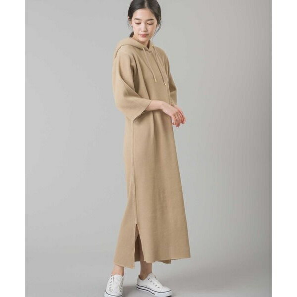 【OMNES】 ヘビーワッフルサーマル スリット入六分袖パーカーワンピース／ハプティック(レディス)（HAPTIC）のサムネイル