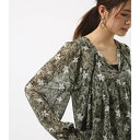 楊柳シフォンプリントスキッパーBL/アズールバイマウジー(レディス)(AZUL BY MOUSSY)