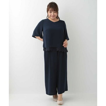 【大きいサイズ】ブラウス×ワイドパンツ セットアップ/エウルキューブ(eur3)