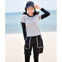 水着 フィットネス バイカラー 長袖4点セットアップ/テディショップ(TeddyShop)(4)