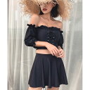 水着 オフショルダー2WAYバックフリルビキニ+スカート 2点セット/テディショップ(TeddyShop)