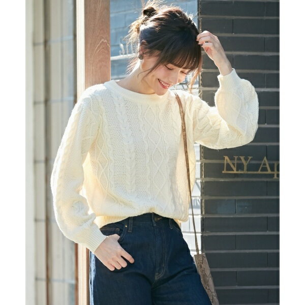 【洗える】ソフトタッチケーブル　プルオーバー／エニィファム（any　FAM）のサムネイル