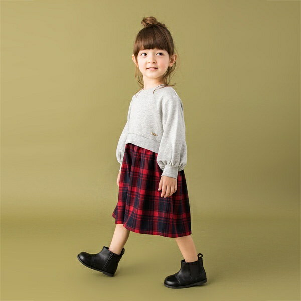 裏起毛トレーナードッキングワンピース／プティマイン（petit main）