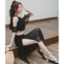 レディース ハイネックレースフレアビキニ+パレオ 3点セット/テディショップ(TeddyShop)