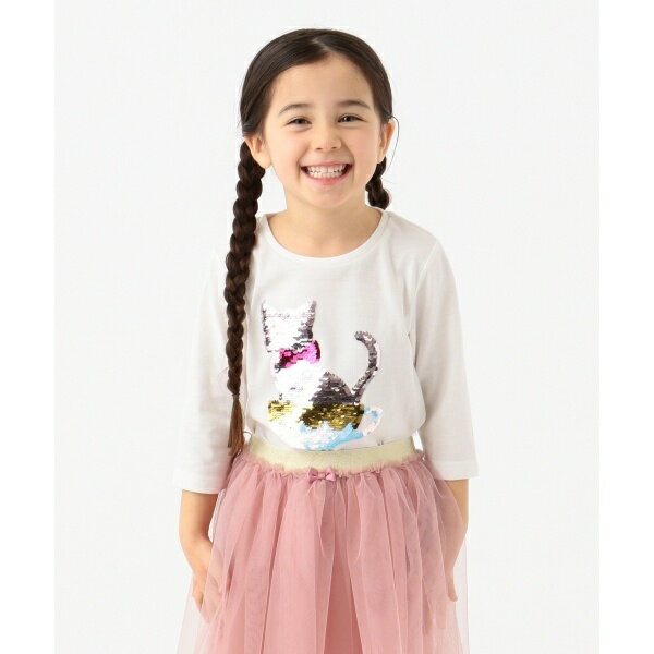 【100−130cm】ミラクルスパンコール　7分袖Tシャツ／エニィファム（any FAM）のサムネイル