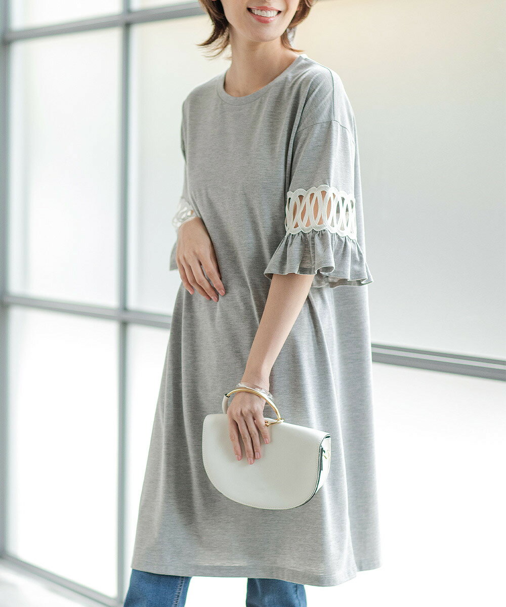 袖レース切替チュニックワンピース／ラナン（Ranan）