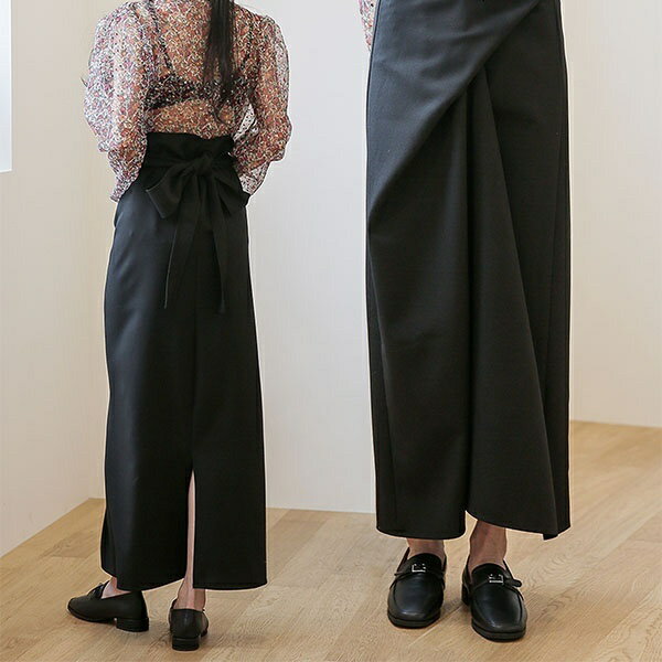 ねじりラップロングスカート／ユヌマンション（unemansion）