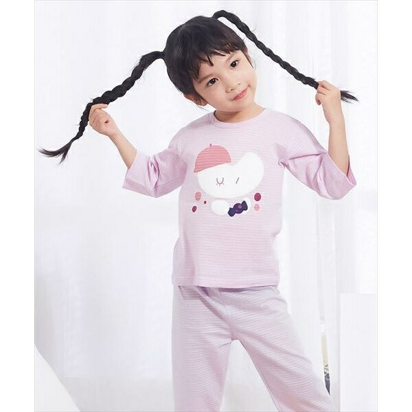 キッズ 薄手七分袖コットンパジャマ ルームウェア 2点セット／テディショップ(キッズ)（TeddyShop）