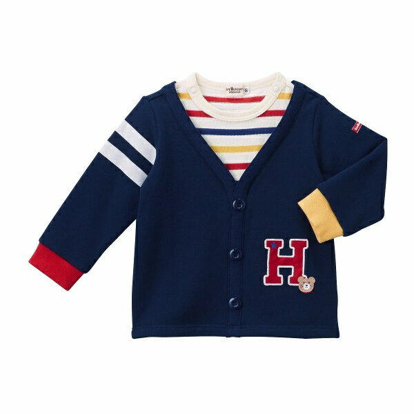 重ね着風 裏毛パイルトレーナー （男の子）／ミキハウス ホットビスケッツのサムネイル