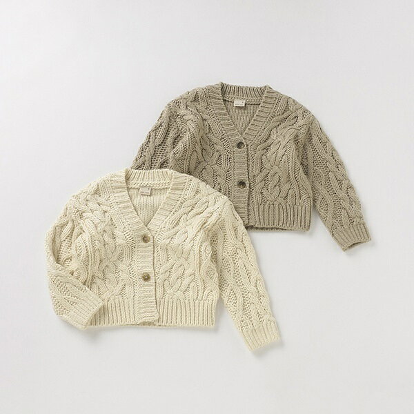 ケーブルニット厚手カーディガン／プティマイン（petit main）のサムネイル