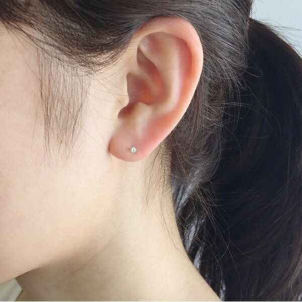 [ セカンドピアス] Ptダイヤモンドピアス0. 08ct／テイクアップ　ピュア（TAKE-UP PURE）「不良品のみ返品を承ります」