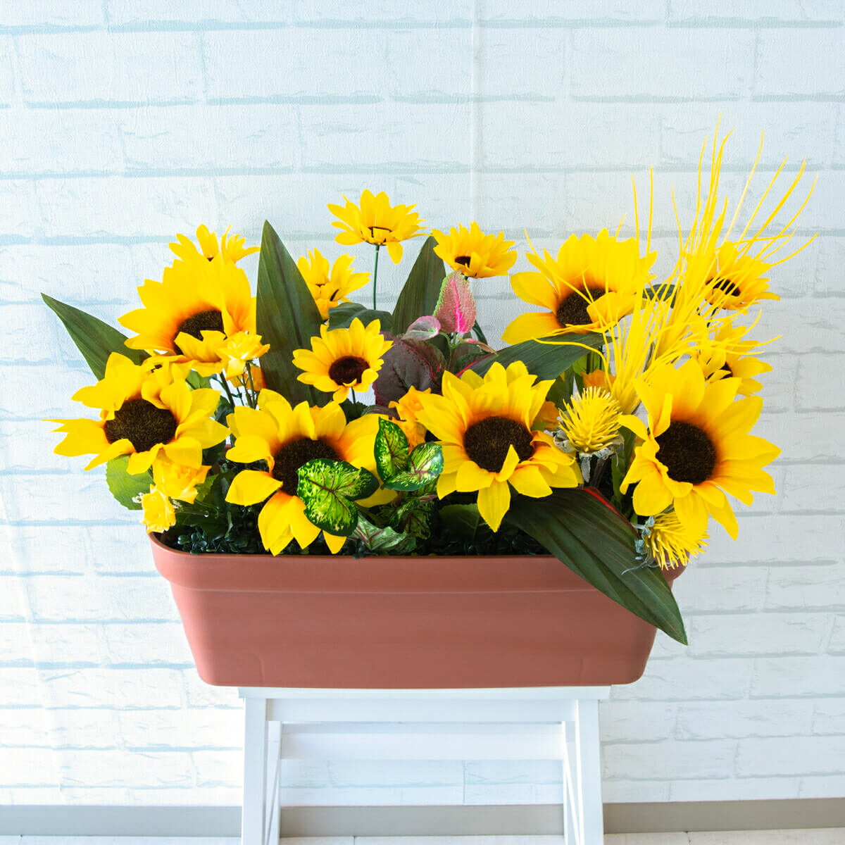 造花プランター フラワープランター フラワーアレンジメント フェイクグリーン 店舗装飾 ディスプレイ ..