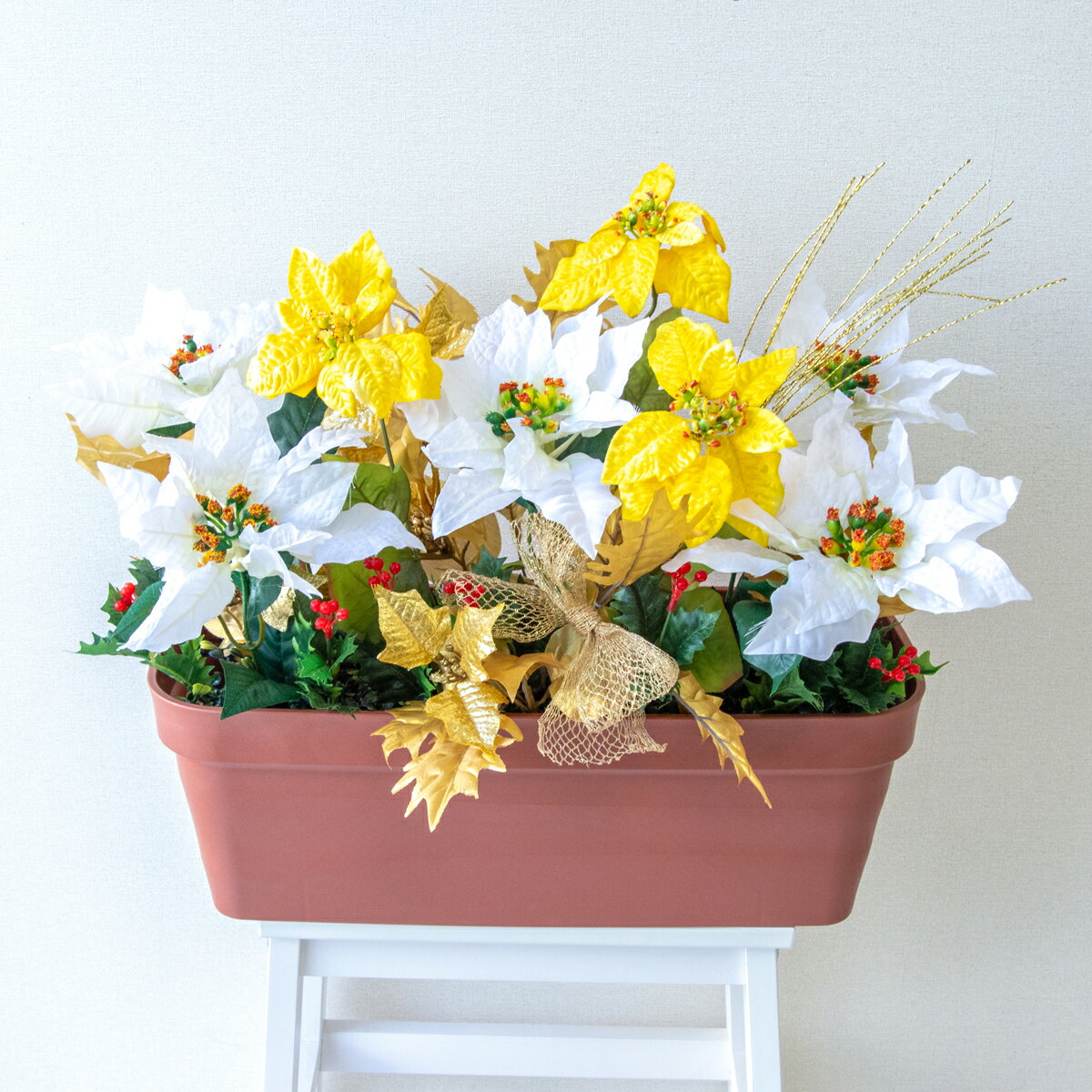 造花プランター フラワープランター フラワーアレンジメント フェイクグリーン 店舗装飾 ディスプレイ ..