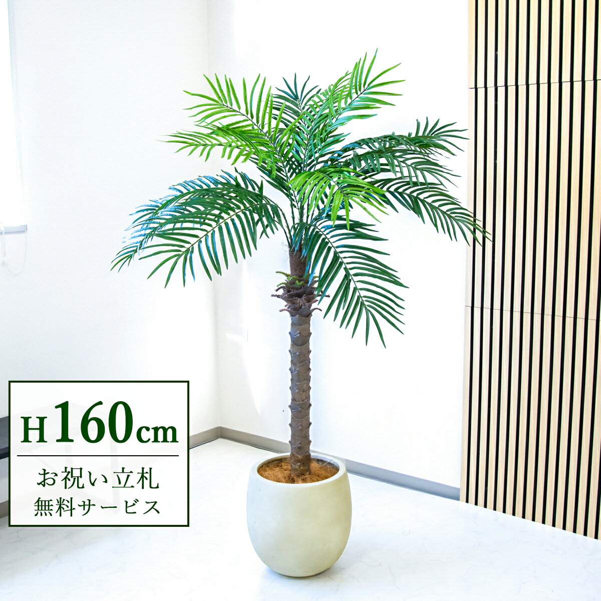Rakuten - フェイクグリーン 観葉植物 人工観葉植物 フェニックス パームツリー ヤシの木 160cm 2分割 鉢付き / 立札無料 送料無料 法人・開店祝い 店舗・オフィス装飾 空間演出 造花/PG212-BAL35IV