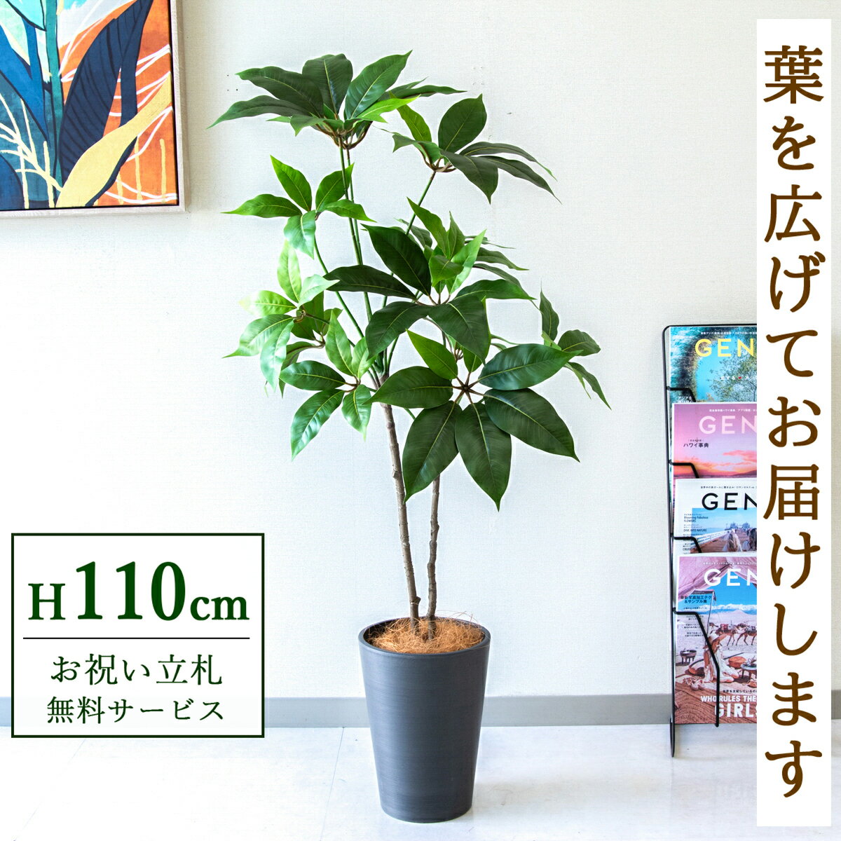 フェイクグリーン 観葉植物 人工観葉植物 ツピタンサス 110cm 鉢付き / 立札無料 送料無料 法人・開店祝い 店舗・オフィス装飾 空間演出 造花/PG267-X20BK