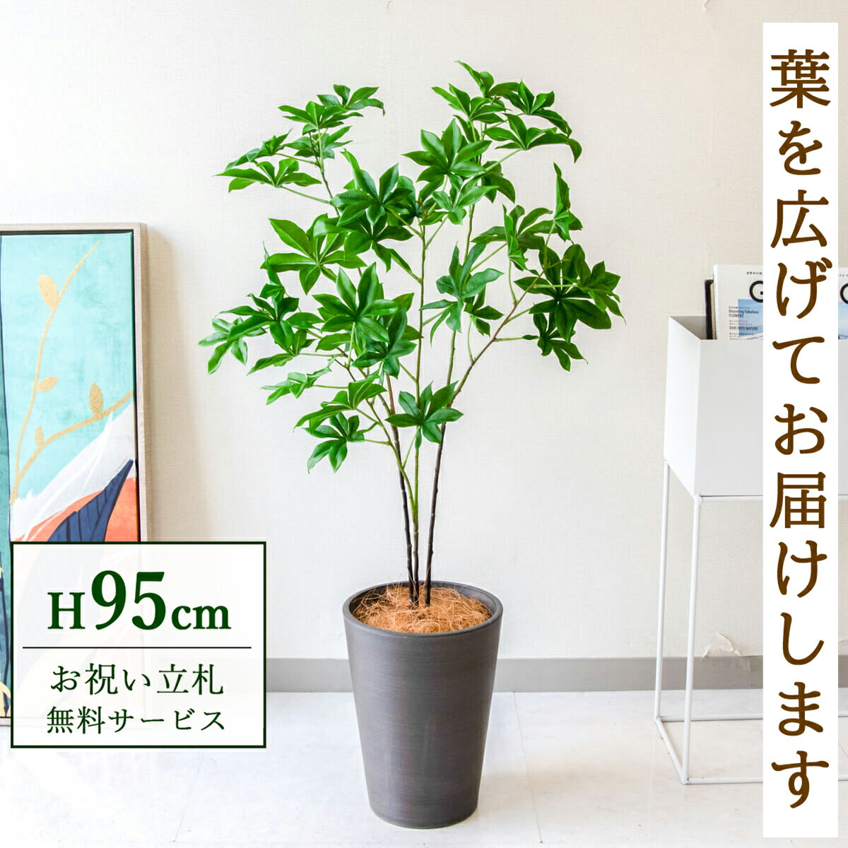 乐天商城 - フェイクグリーン 観葉植物 人工観葉植物 バオバブツリー 95cm 鉢付き / 立札無料 送料無料 法人・開店祝い 店舗・オフィス装飾 空間演出 造花/PG280-X20BK