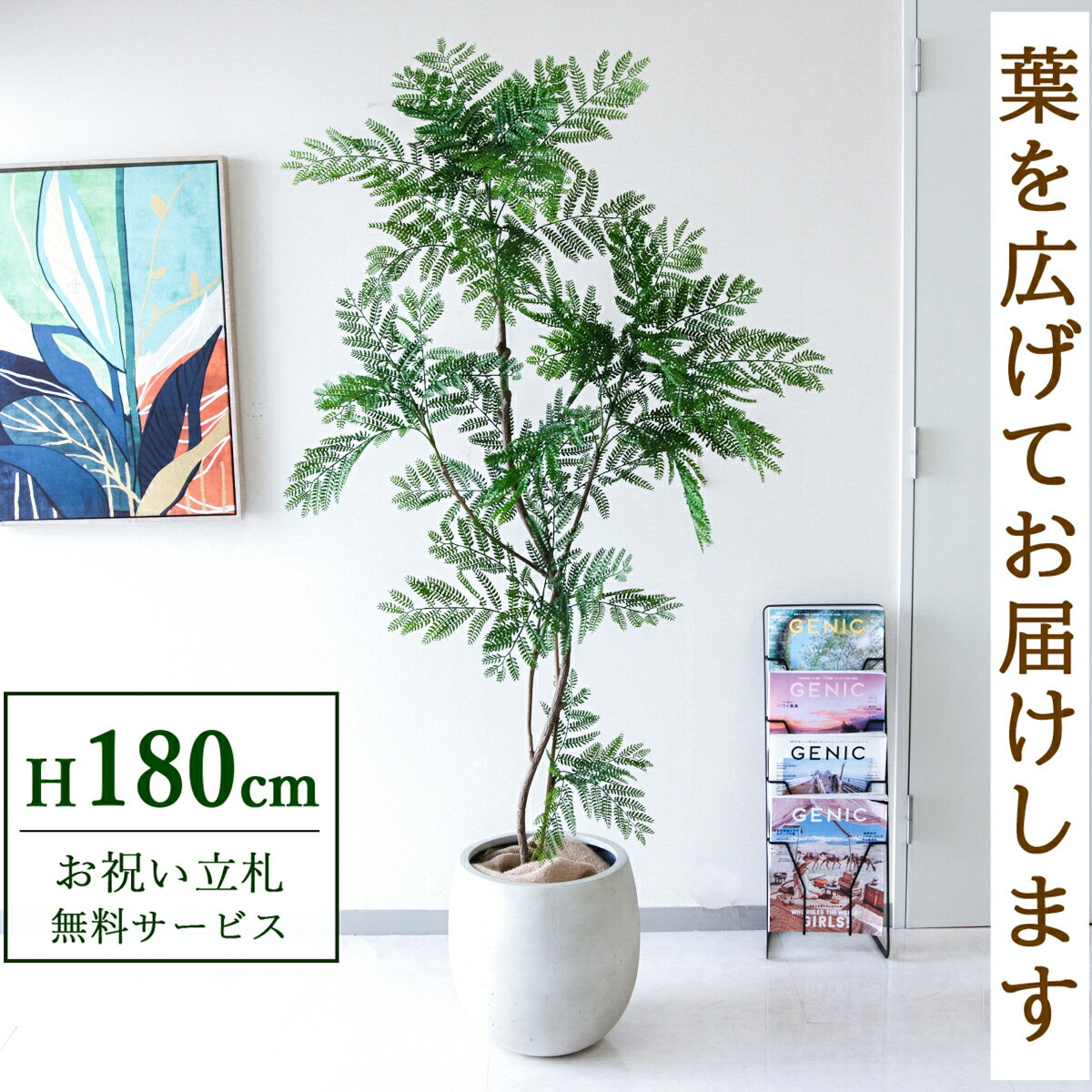 フェイクグリーン 観葉植物 人工観葉植物 エバーフレッシュ 大型 180cm 鉢付き / 立札無料 送料無料 法人・開店祝い 店舗・オフィス装飾 空間演出 造花/PG287-BAL35IV